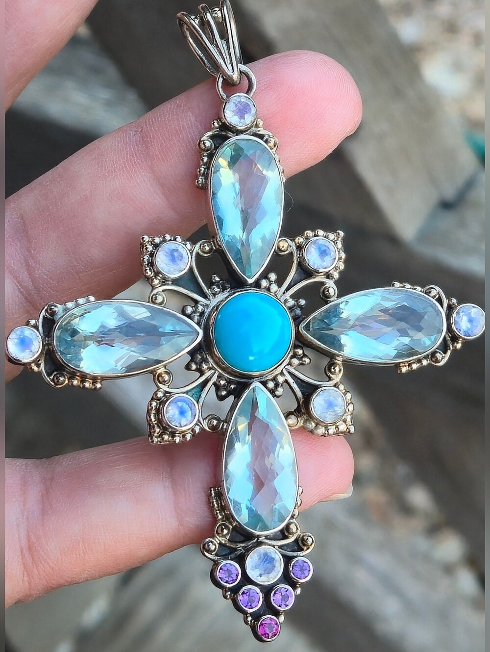 Nicky Butler RAJ COLLECTION LIMITED EDITION 925 Sterling Silver Cross Pendant NB